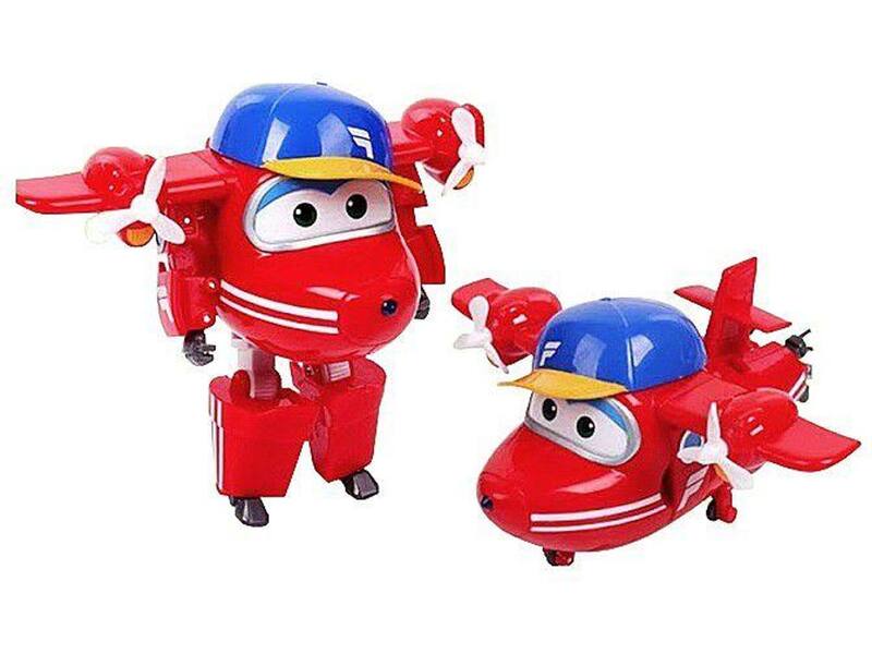 Super Wings 2 Transform-a-Bots 4-Pack, Supercharged Jett, Curie, Runi, Sara