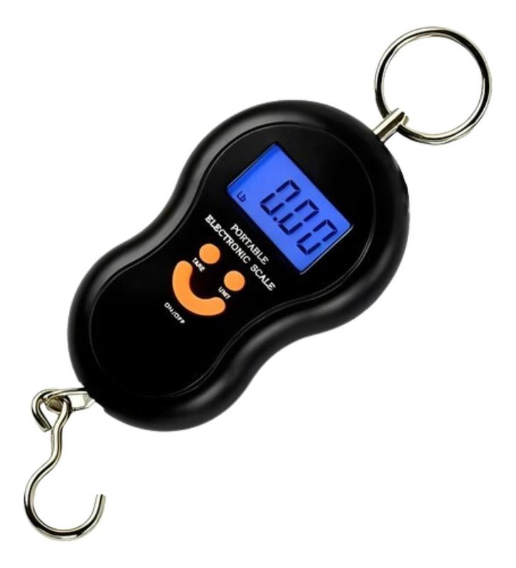 Balança De Mão Portátil Digital Viagem Bolsa Mala Peixe 50kg Preta ...