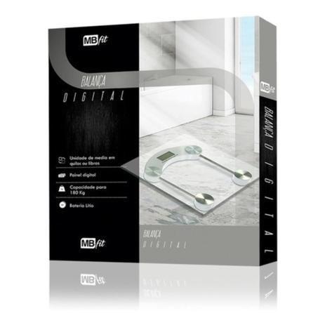 Balanca Digital 180kg Eletronica LCD Em Vidro Temperado Quadrada - MB ...