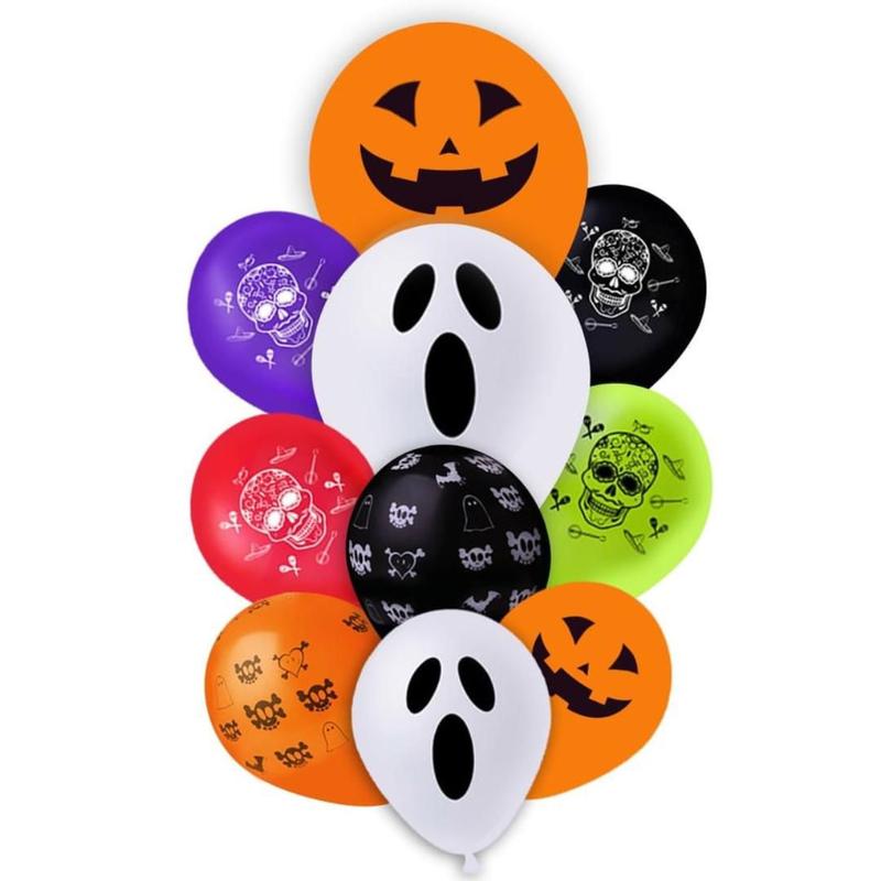 Balao Bexiga Kit Buque Halloween Com 10 unid Redondo Dia das Bruxas ...
