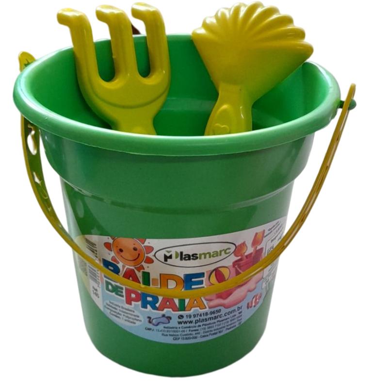 Balde de Praia Infantil com Acessórios Para Fazer Castelo - Plasmarc ...