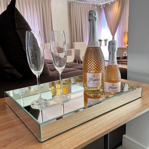 Bandeja espelhada decorativa homedecor para bebidas - Telis Ferragens ...