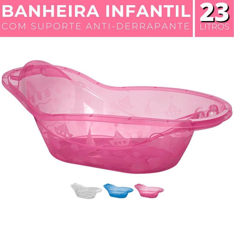 Banheira Banho Bebê Infantil 23 Litros Portátil c/ Válvula - Jaguar ...