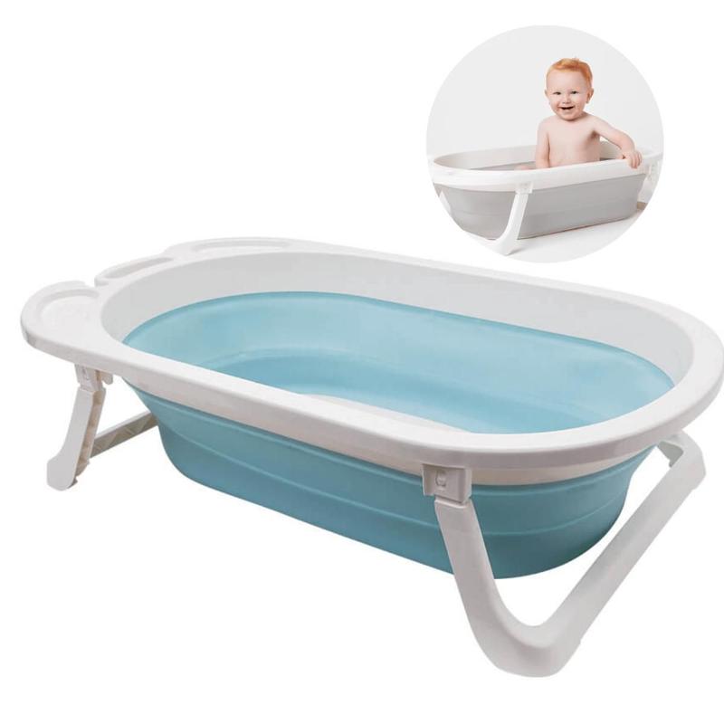 Banheira bebe Infantil Dobrável Desmontável Azul Buba - Banheira de ...