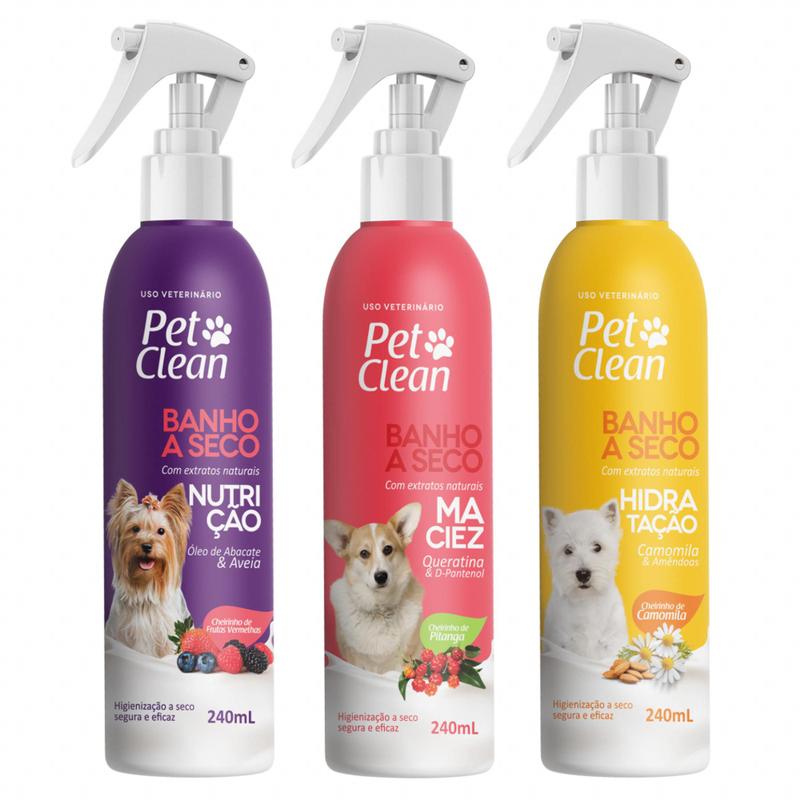 Banho Pet Clean A Seco Para Cachorro e Gato Lançamento Hidrata Nutri e ...