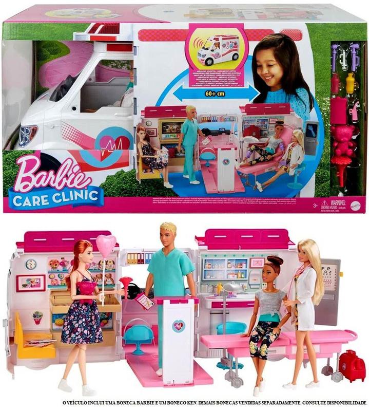 Barbie com veiculo hospital movel medico e enfermeira gmg35 - MATTEL ...