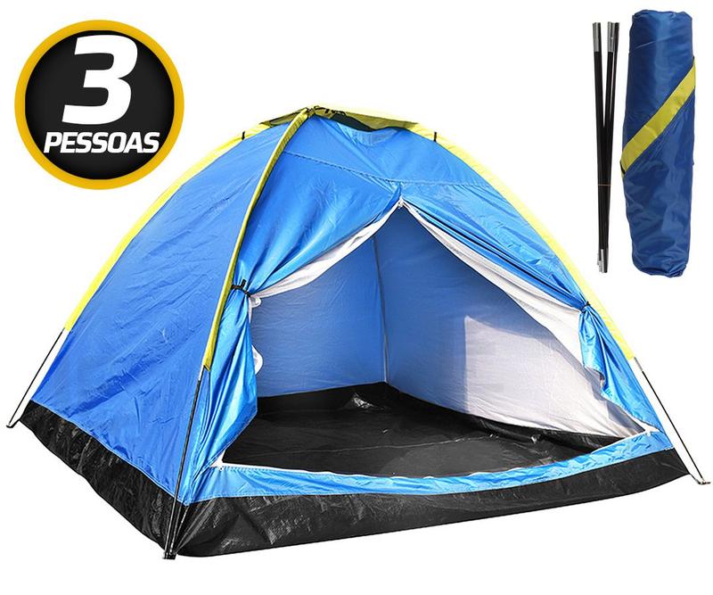 Barraca Acampamento Camping Pesca 3 Pessoas Impermeável - Barraca ...