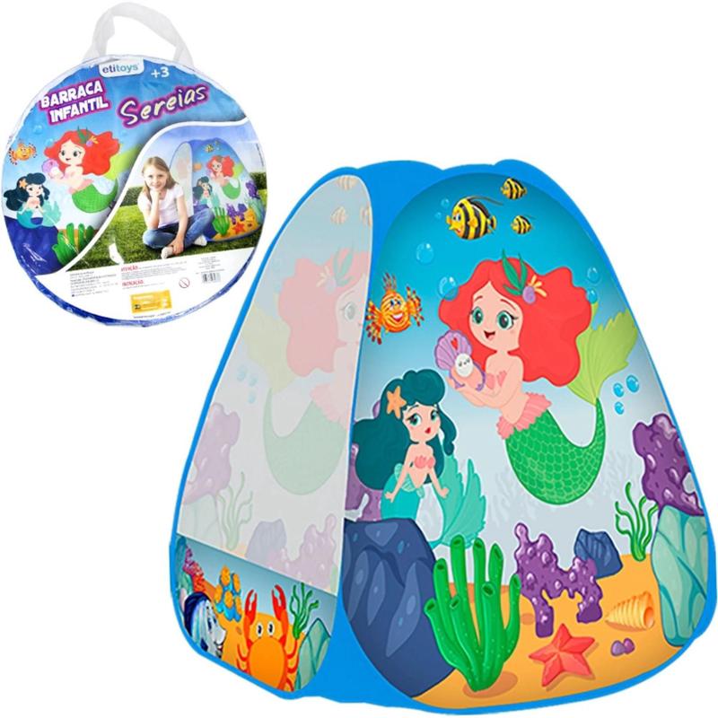 Barraca cabana toca infantil tri sereia dobravel etitoys - Barraca ...