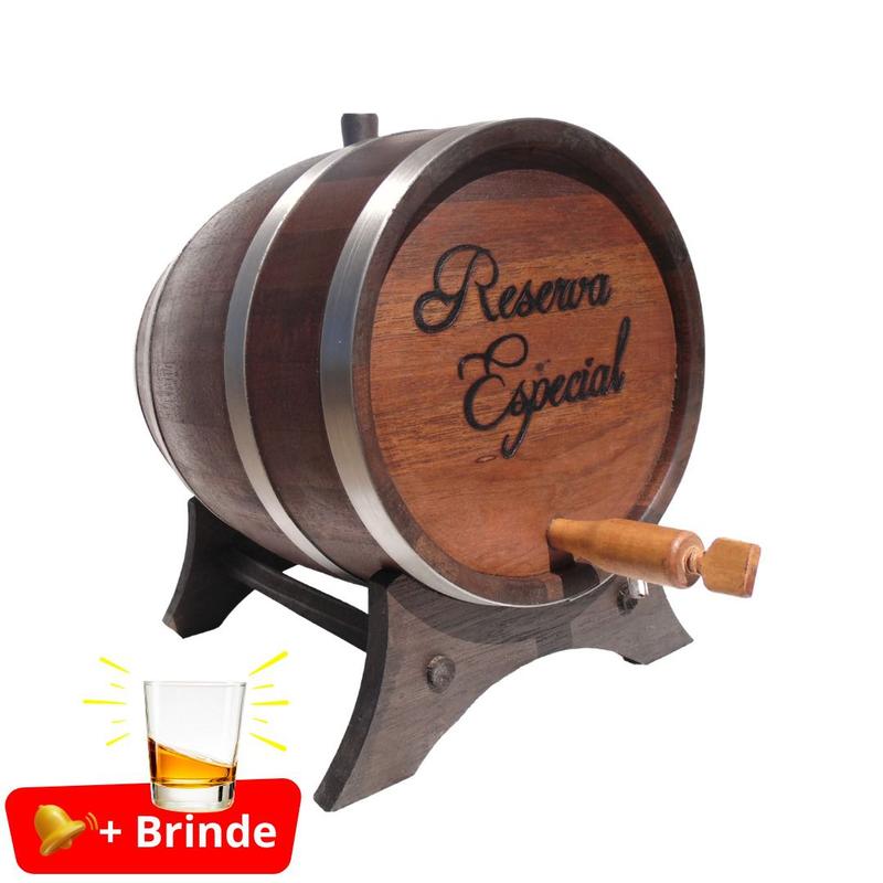 Tonel Barril Carvalho Europeu Corote Tonel Vinho Cachaça Whisk 3l - Top ...