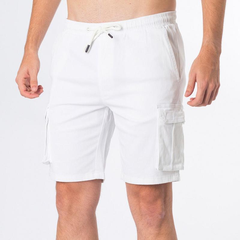 Bermuda Cargo Masculina De Sarja Branca Com Regulador Bolsos - Zafina ...