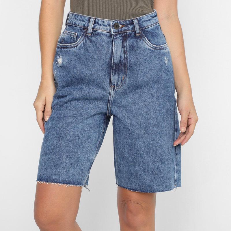 Bermuda Jeans Dzarm Estonada Feminina - Bermuda Feminina - Magazine Luiza