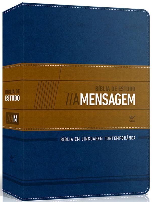 Bíblia de Estudo a Mensagem CP Azul e Bege - Bíblia de Estudo ...