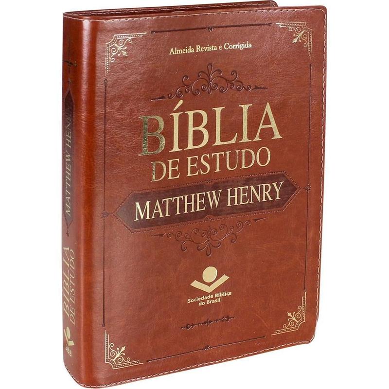 Biblia De Estudo Matthew Henry - Capa Marrom Escuro - Sbb - LC - Bíblia ...