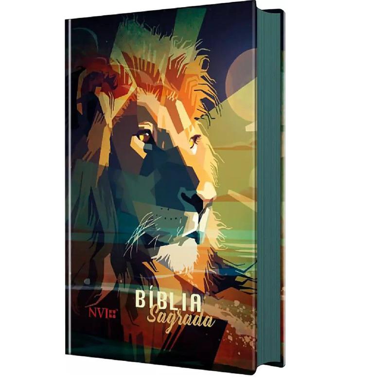 Bíblia Sagrada Jovem Capa Dura Soft Touch Leão Colorido NVI - letra ...