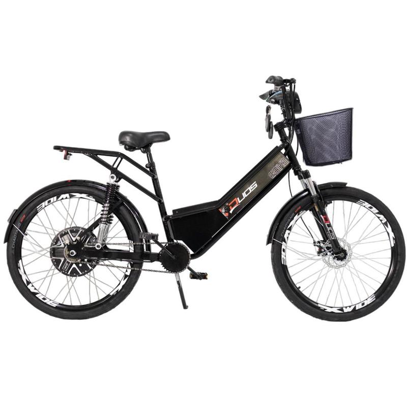 Bicicleta Elétrica Confort FULL 800W 48V 15Ah Cor Preta Com Cestinha ...