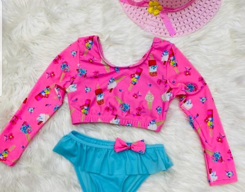 Biquini Infantil Juvenil Cropped Maga Longa proteção UV - Jan Produtos ...