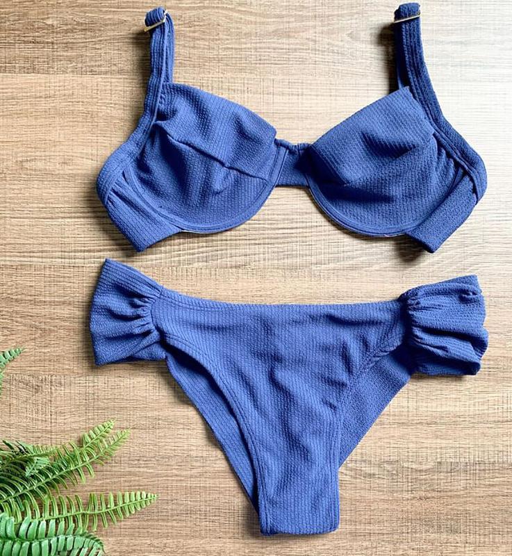 Biquíni Plus Size de Aro Sem bojo Calcinha Duplo Fio Texturizado - mult ...