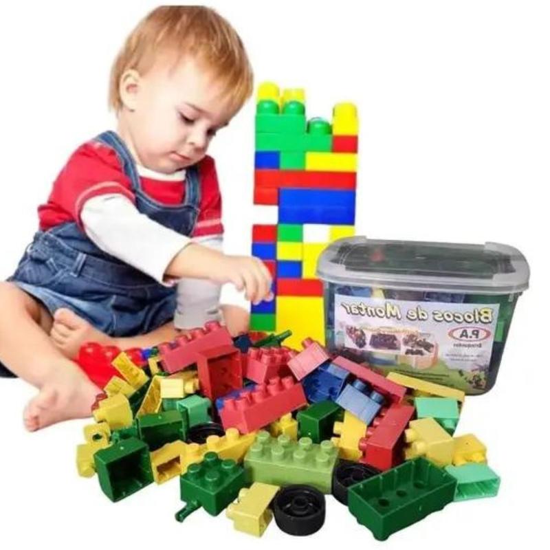 Blocos De Montar 39 Peças Educativo Colorido Infantil Lego - P.A ...