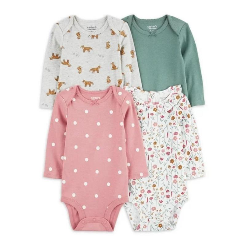 Body kit com 4 manga longa Carters Carters Body para Bebês(00)