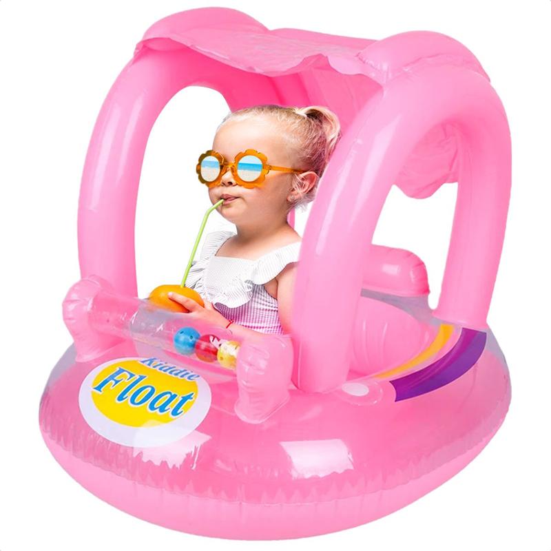 Boia Infantil Com Cobertura Inflável Piscina Bebe Capota Solar Infantil ...