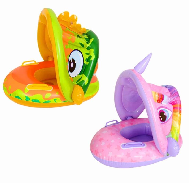 Boia Infantil Com Proteção Solar Cobertura Bote Bebe Piscina - BABY ...
