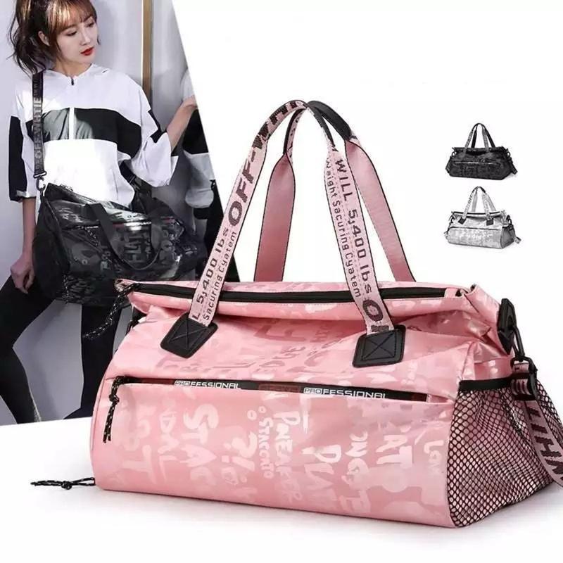 Bolsa Academia Feminina Sacola Viagem Estilosa Impermeavel Alça ...