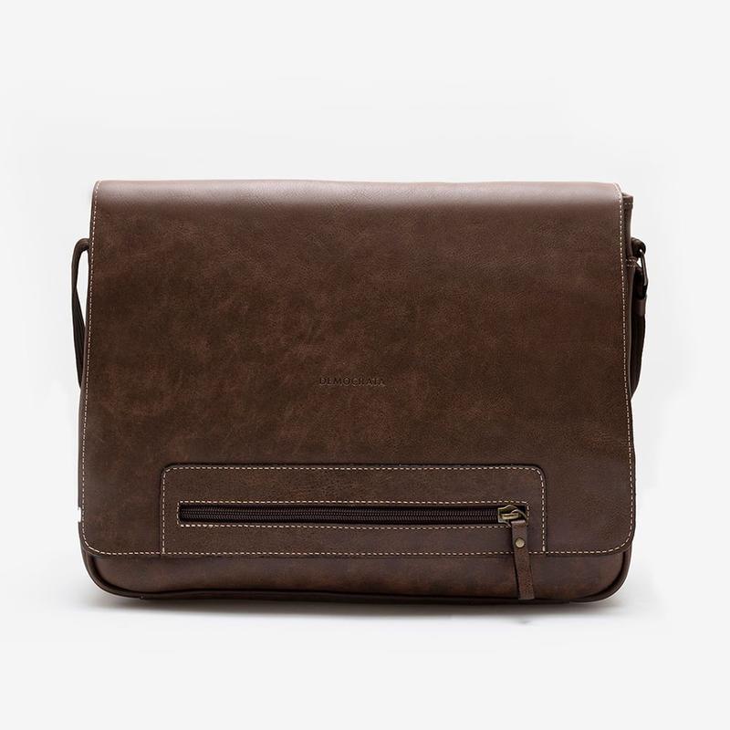 Bolsa Carteiro Em Couro Camel - Democrata - Pasta Executiva/ Maleta ...