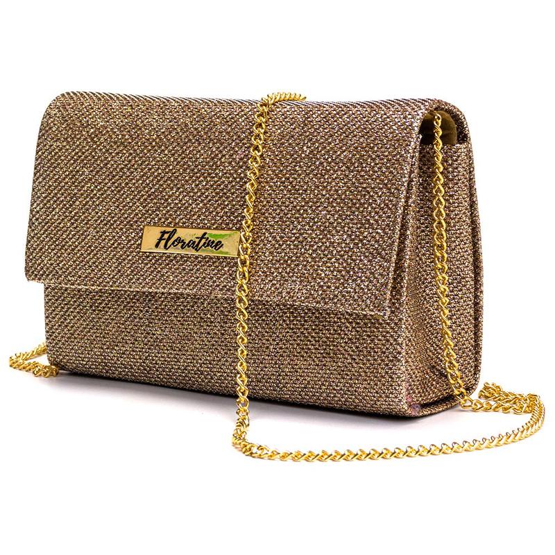 Bolsa de Mão Festa Balada Casamento Casual Clutch Brilho Alça Corrente ...