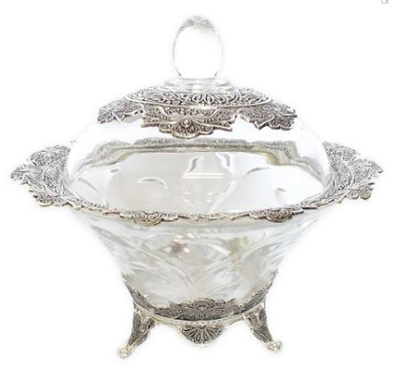Bomboniere Cor Prata Com Vidro 18,9x18,9x17cm - NKN - Bomboniere e ...