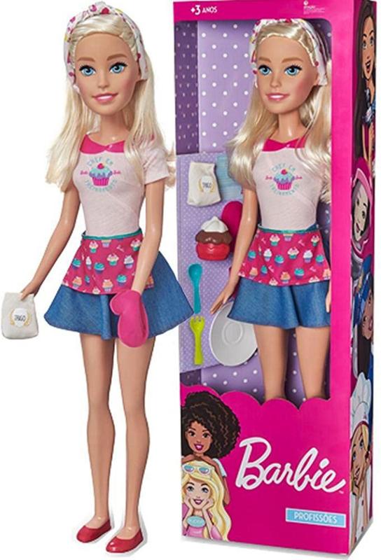Boneca Barbie Profissões Gigante 70cm Com Acessórios - Pupee - Mattel ...