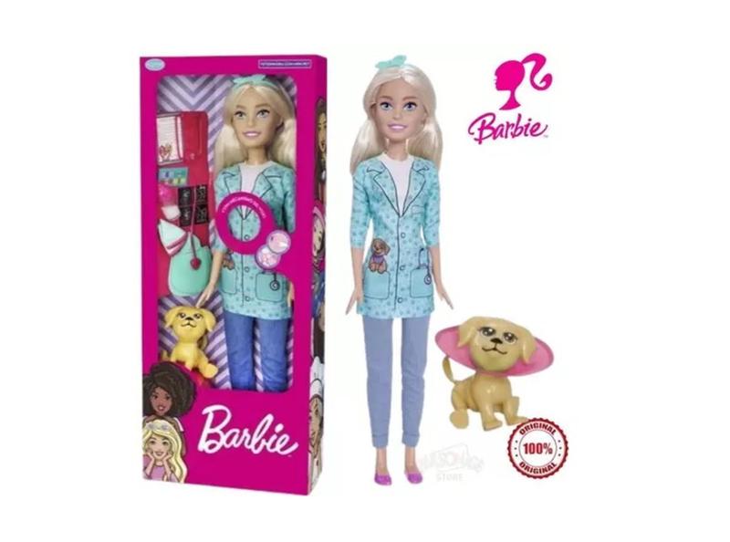 Boneca Barbie Veterinária Larger Doll 12 Frases Puppe - Pupee - Boneca ...