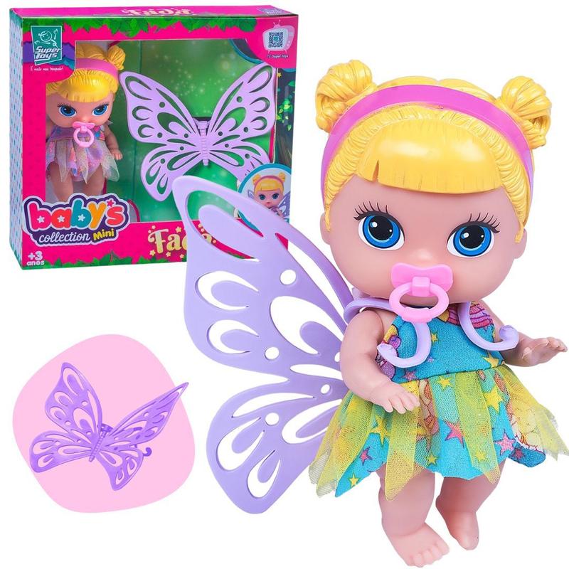 Boneca Bebê Pequena Coleção Mini Fada Asa Chupeta Perfumada - Super ...