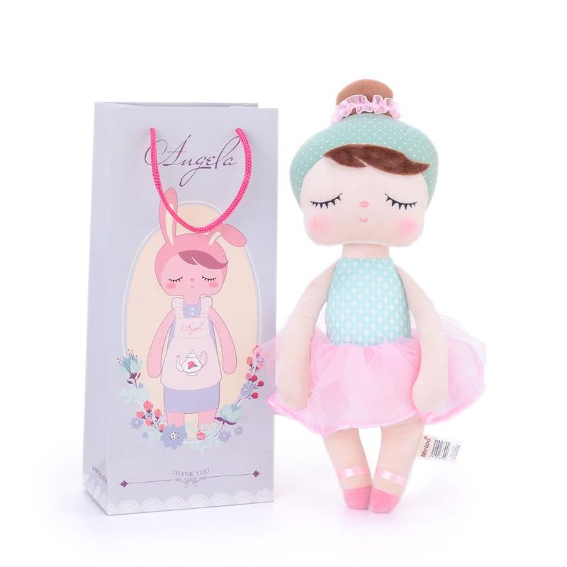 Boneca de Pano Metoo Angela Bailarina Tecido Verde 33cm Antialérgica ...