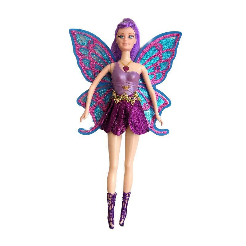 Boneca Fada Bailarina Colorida Asas Brilhantes Linda Menina - 99 Toys ...