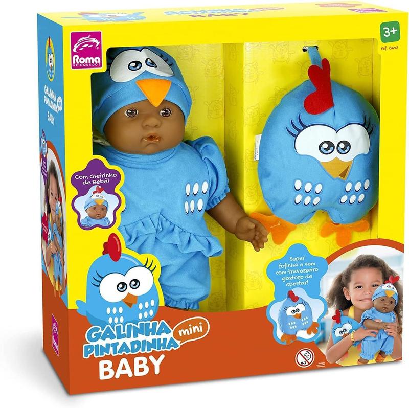 Boneca Galinha Pintadinha Mini Baby Negra 40Cm Travesseiro - Roma ...