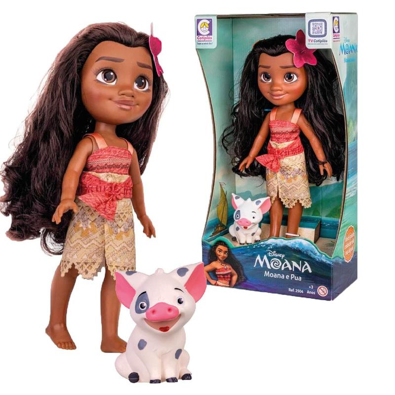 Boneca Princesa Moana Brinquedo Infantil C/ Porquinho Pua - Cotiplas ...
