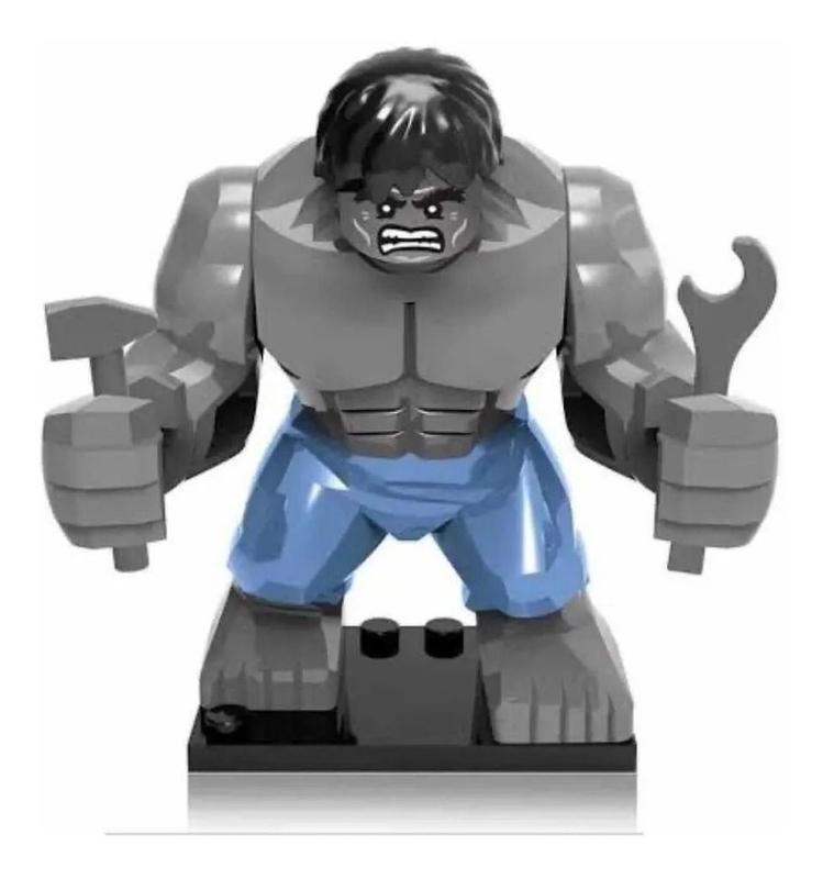 Boneco Big Blocos De Montar Hulk Cinza Marvel Clássico - Mega Block ...