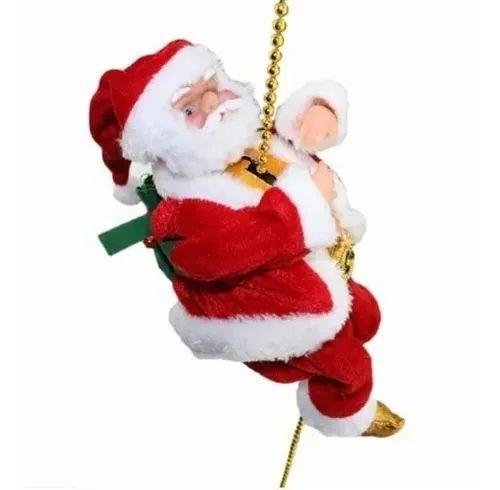Boneco Papai Noel Sobe E Desce Musical Escala Corda Natal - Avila ...