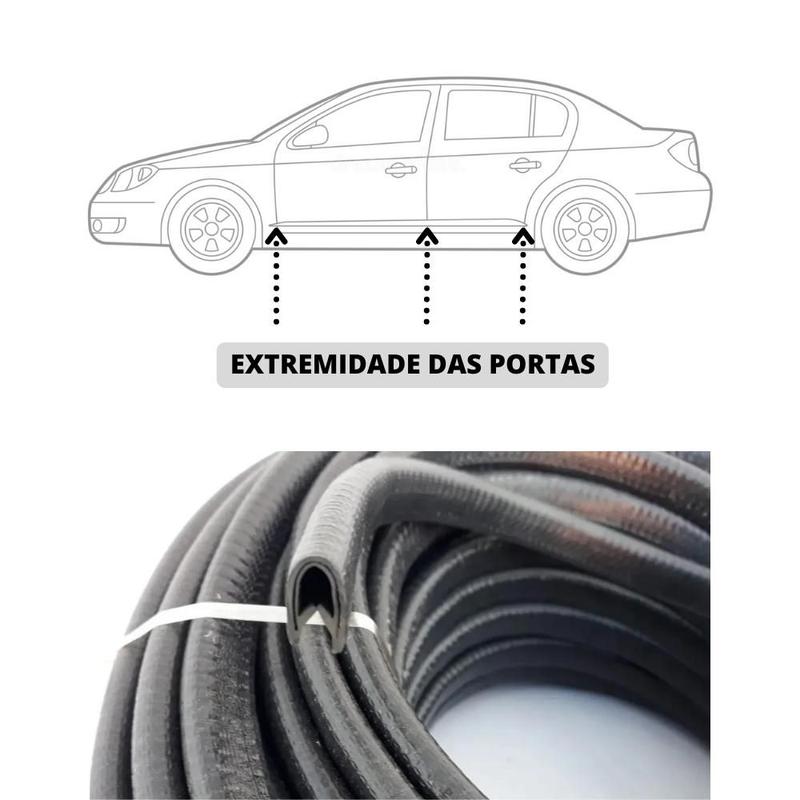 Borracha Protetora Borda Porta Veículo Pálio 7X14 - 10 mts - Uniflex ...
