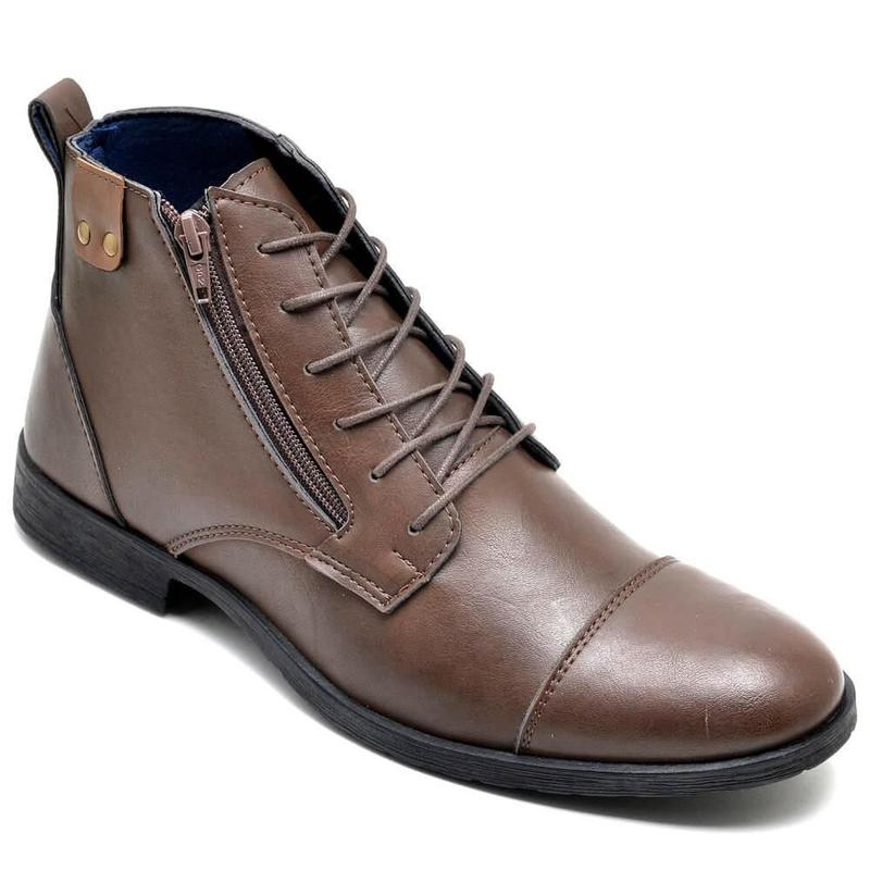 Bota Casual Masculina Cano Curto Zíper Dia a Dia Conforto - Eco Canyon ...