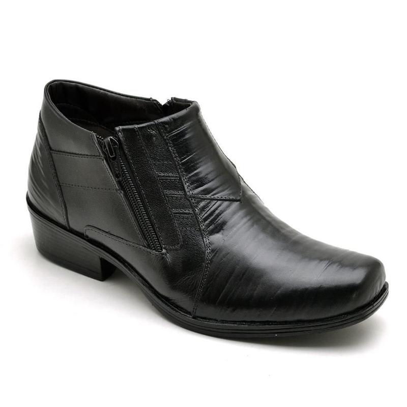 Bota Casual Masculina Couro Conforto Macia Leve Dia a Dia - Reta Oposta ...