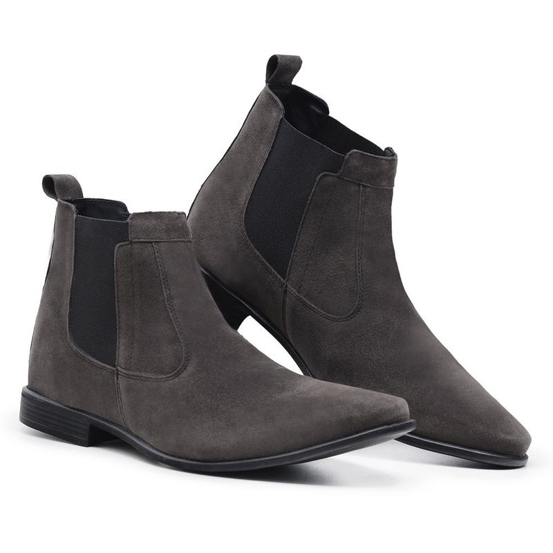 Bota chelsea masculina cinza (rato) - JOHN SCOTT - Bota Masculina ...