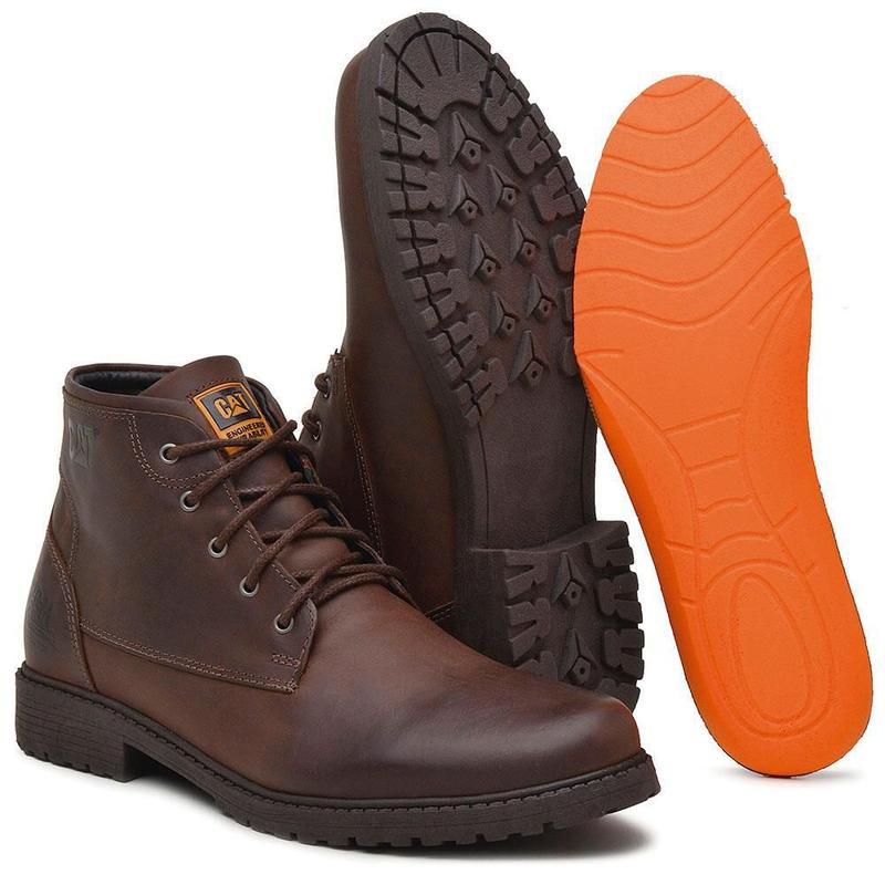 Bota Masculina Social Casual Cat em couro 100% legitimo ...