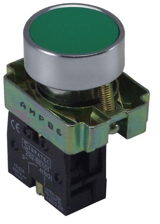 Botao de pulso metalico ampb6g (xb2-ba31) verde 1na sibratec 3105 ...