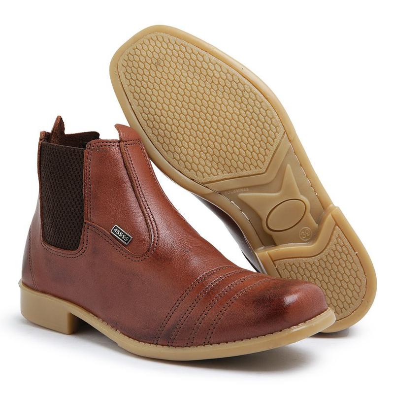 Botina masculina bota country rodeio cavalgada vaquejada vaqueiro couro ...