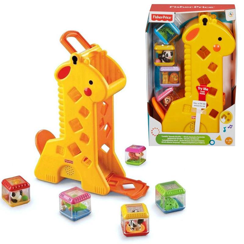 Brinquedo Bebê Musical Girafa e Blocos Animais Fisher Price - Sons e ...