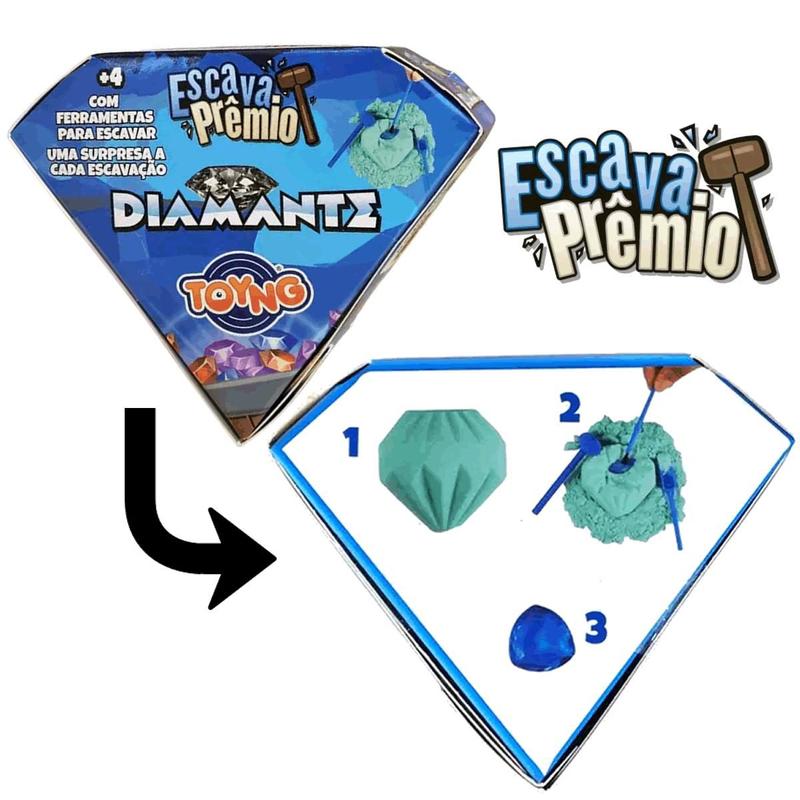 Brinquedo Escava Prêmio Diamante Com Ferramentas Toyng - Brinquedo de ...