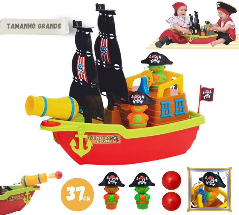 Brinquedo infantil barco pirata navio tamanho grande - Mercotoys ...