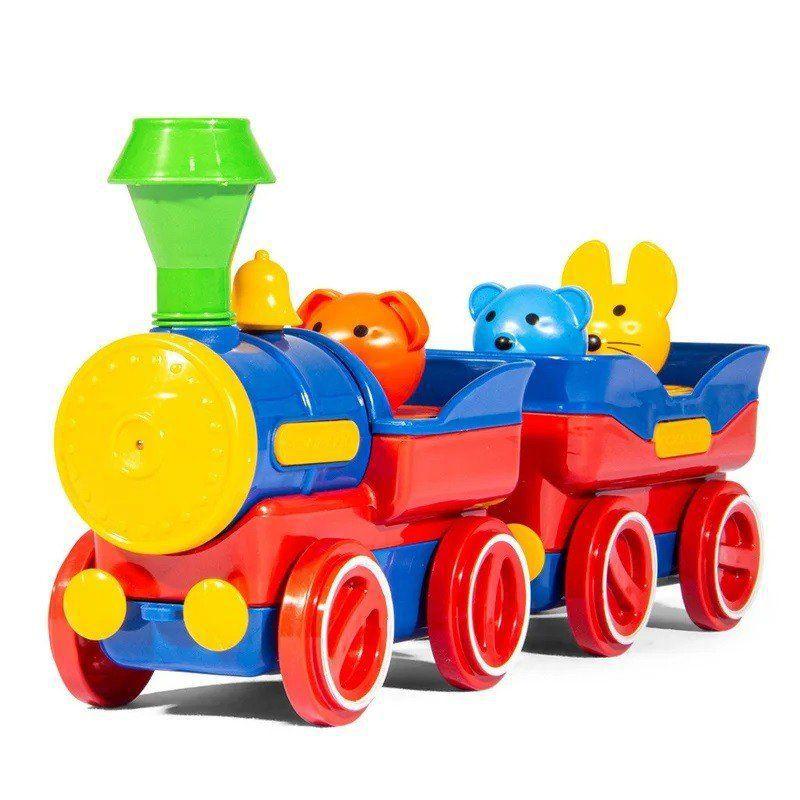 Brinquedo Infantil Trenzinho Didático Com Som - Poliplac - Trem de ...