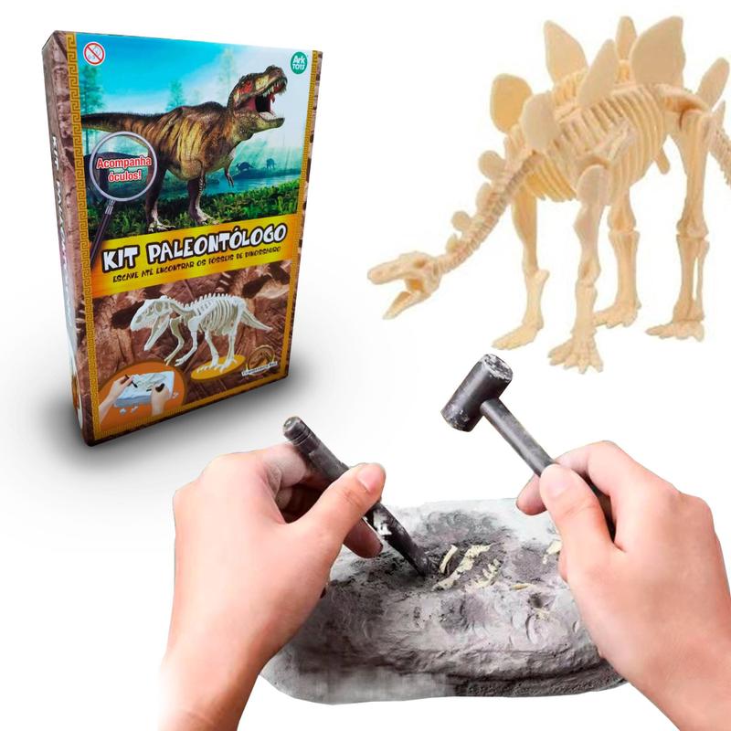 Brinquedo Kit Arqueologia Dinossauro Fóssil Infantil Escavação ...